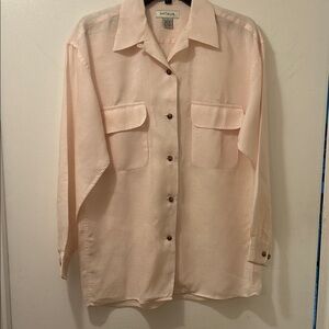 Ann Taylor Blush Pink Long Sleeve Shirt